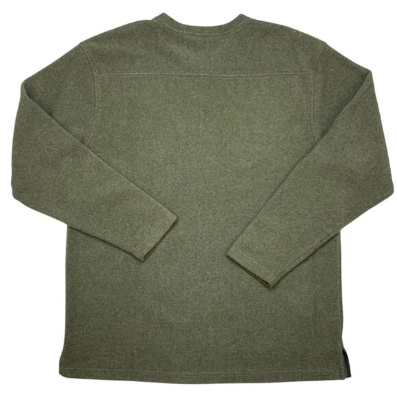 L.L. Bean Fleece Pullover Sweater LT Tall Green V-Neck Long Sleeve Gorpcore - Picture 2 of 11
